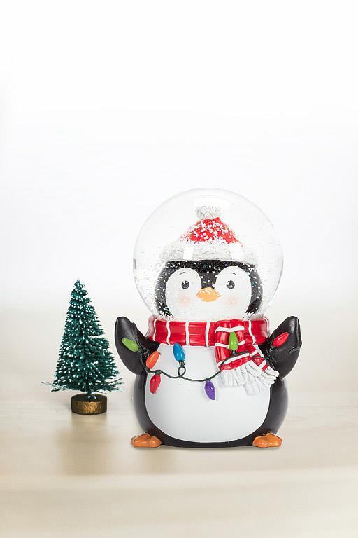 Penguin Head in Snow Globe