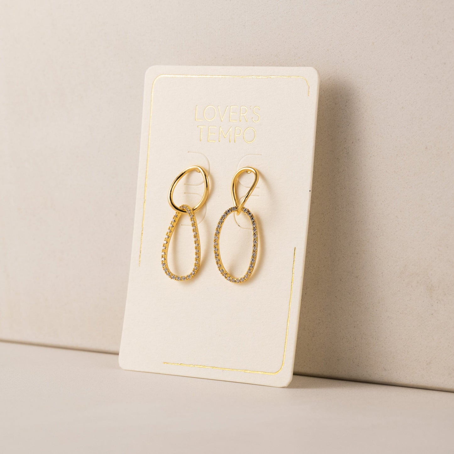 Encore Pave Small Linked Hoop Earrings