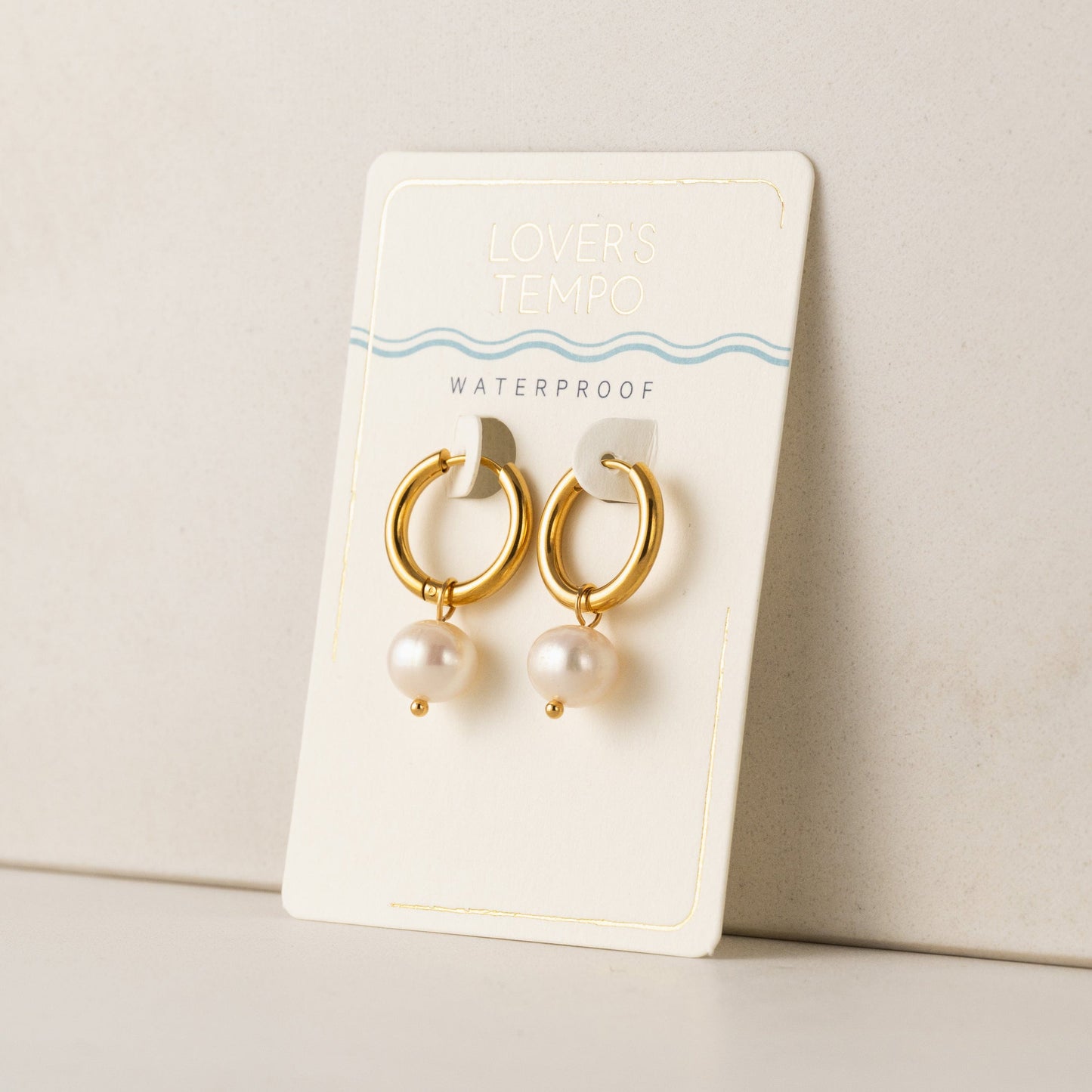 Oceane Pearl Hoop Earrings