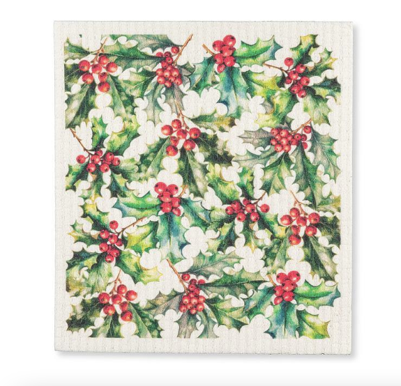 Holly & Berries Dishcloth