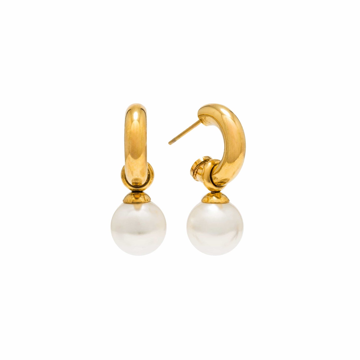 Solstice Pearl Drop Hoop Earrings