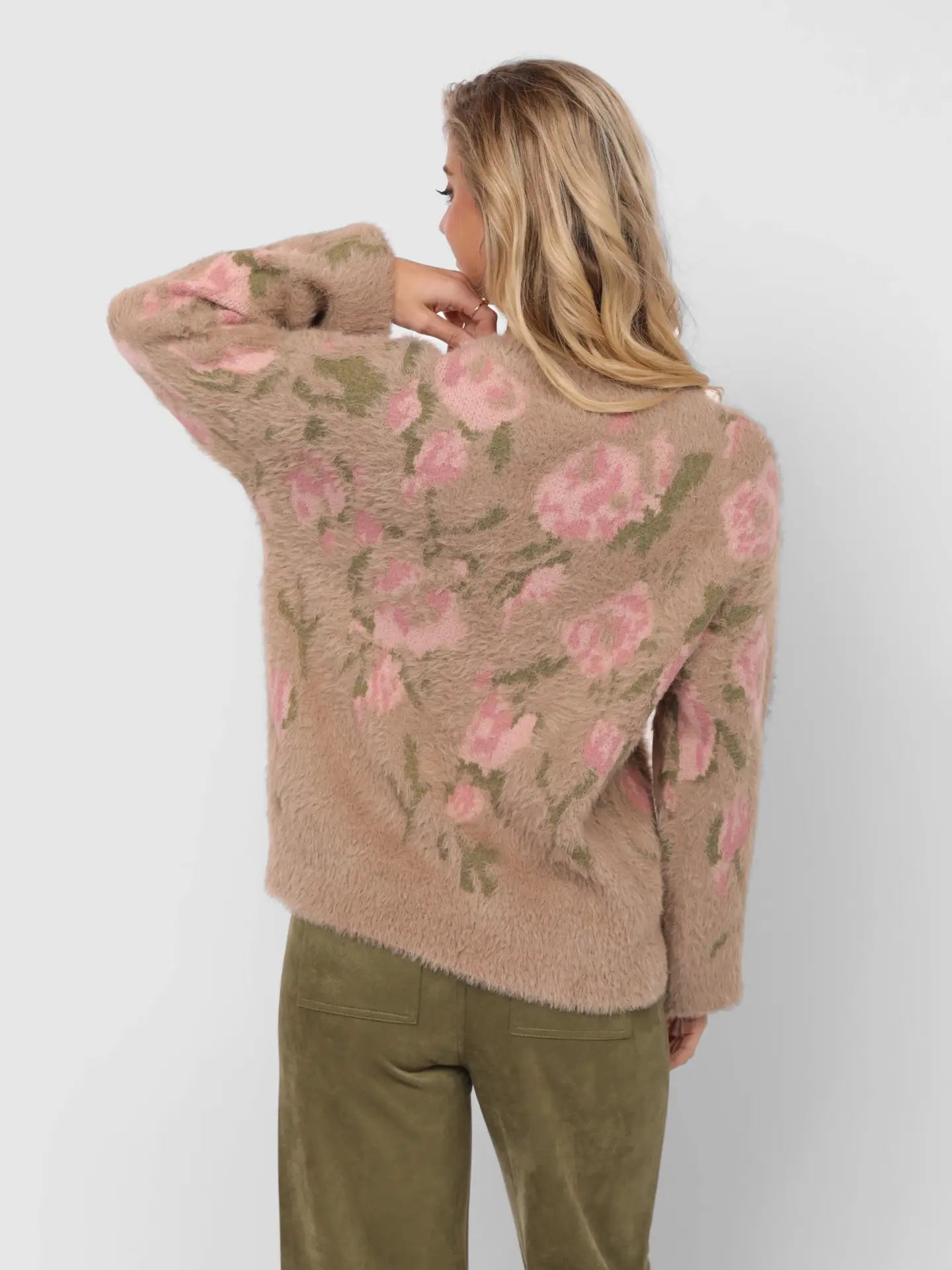 Camila Eyelash Yarn Jacquard Pullover Sweater