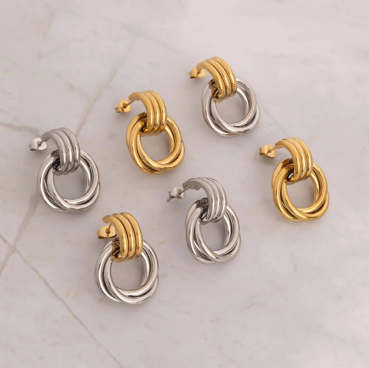 Double Round Stud Earring