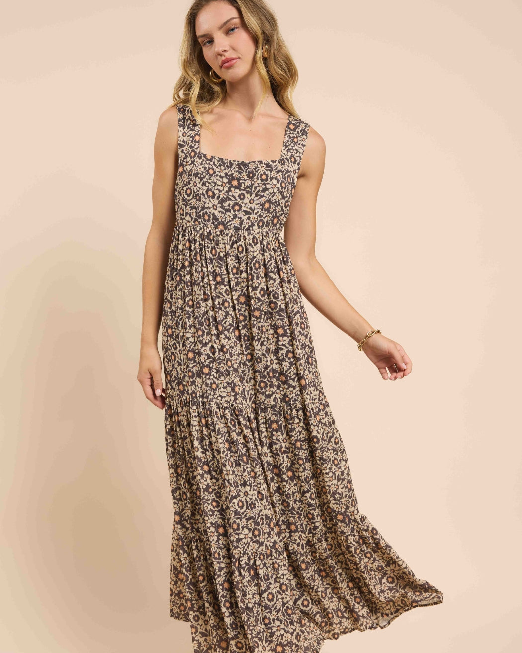 Desert Sunset Tiered Openback Maxidress