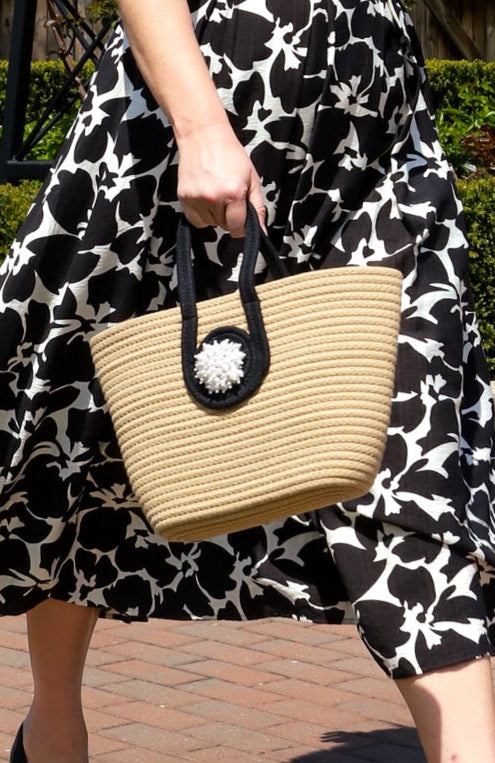 Large Pearl Straw Bag