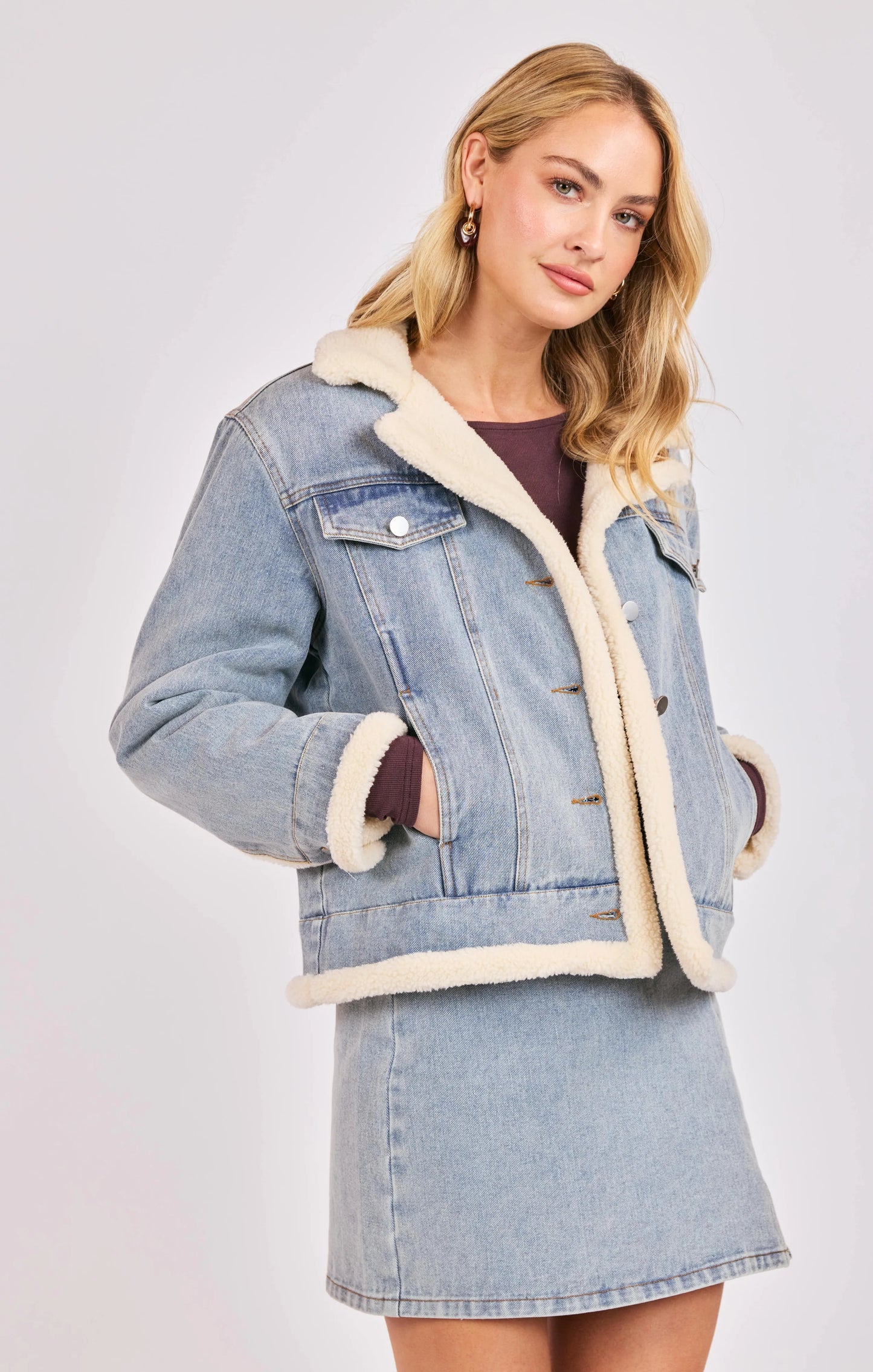 Metropolis Denim Jacket w Faux Shearling