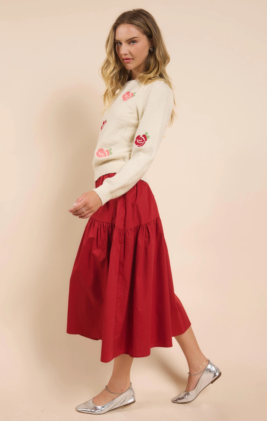 Sadie and Sage: Smell the Roses Embroidered Sweater