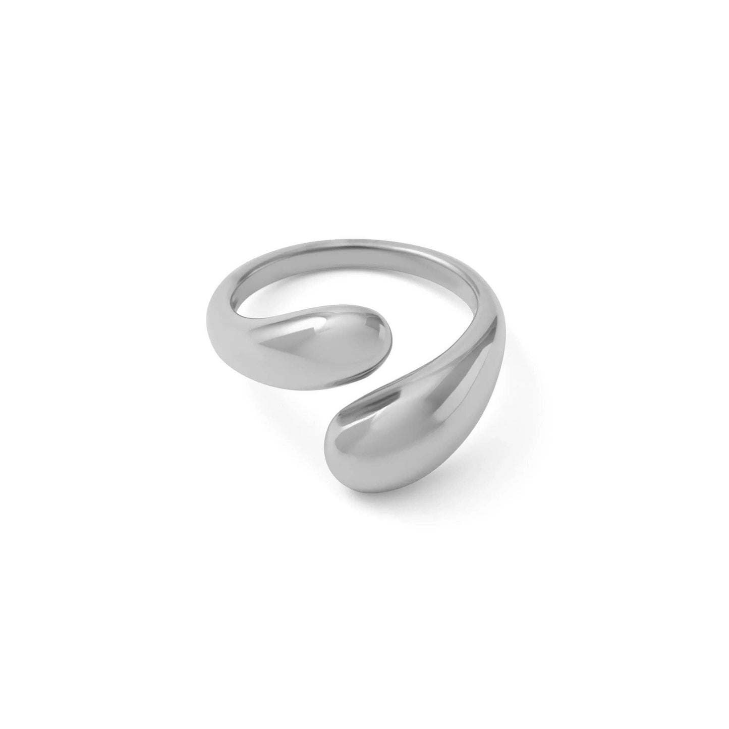 18K Gold Stainless Steel Duo Drop Ring