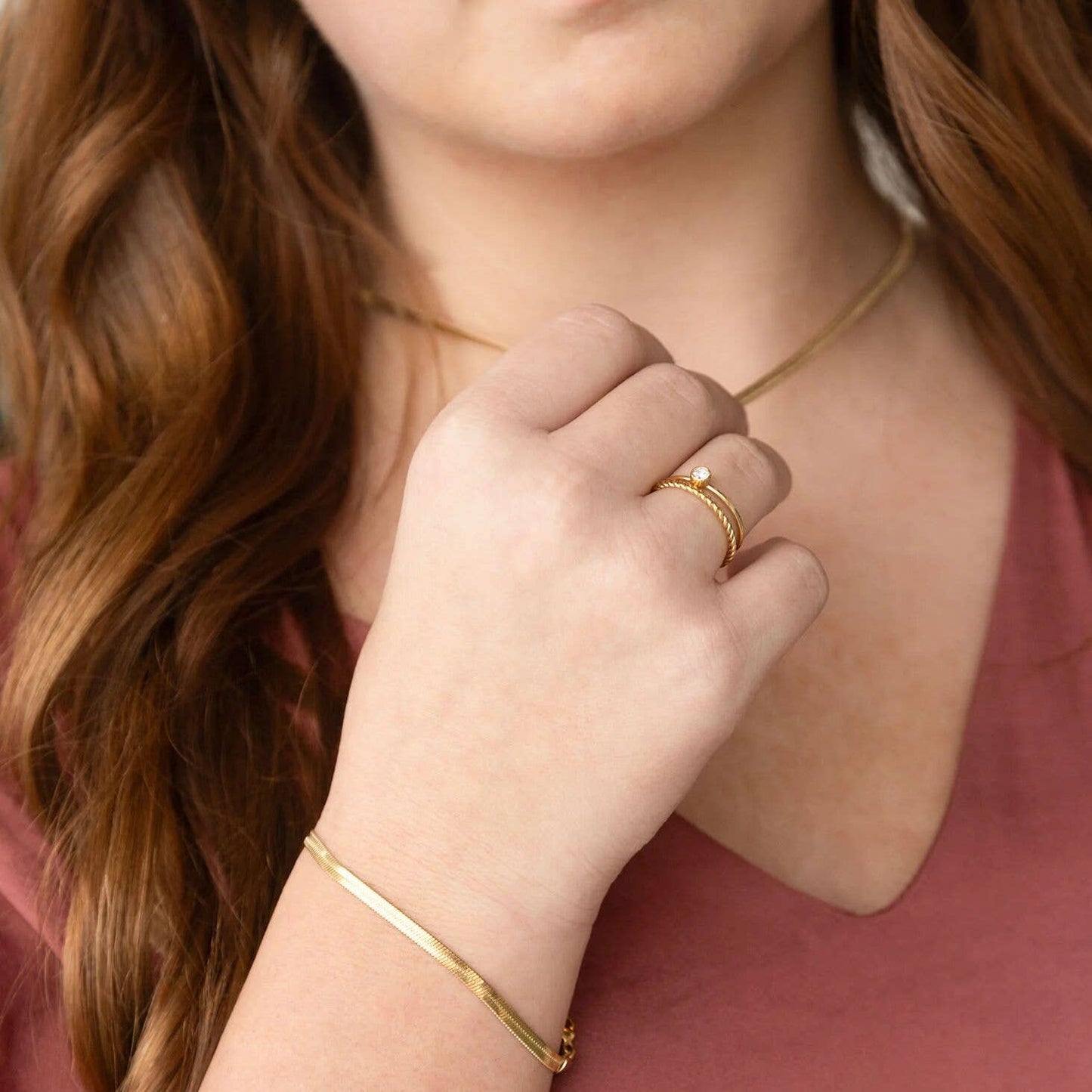 14K Gold Filled PLUS Braided Spacer Ring