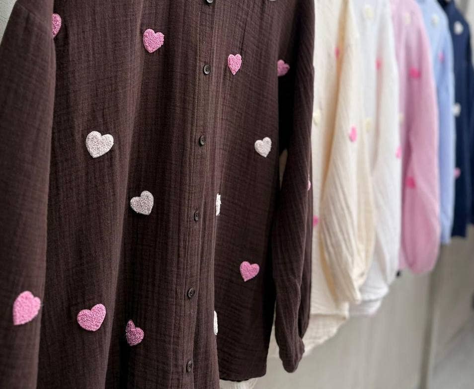 Heart Accented Muslin Shirts