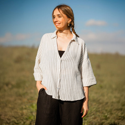 Black and White Striped Shirt