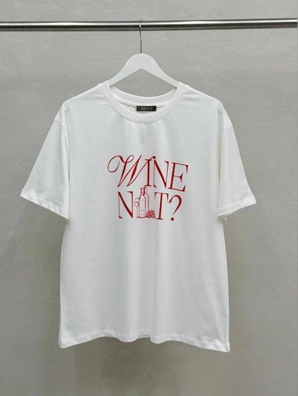"Nine Wine Wine" Oversized Graphic T-Shirt