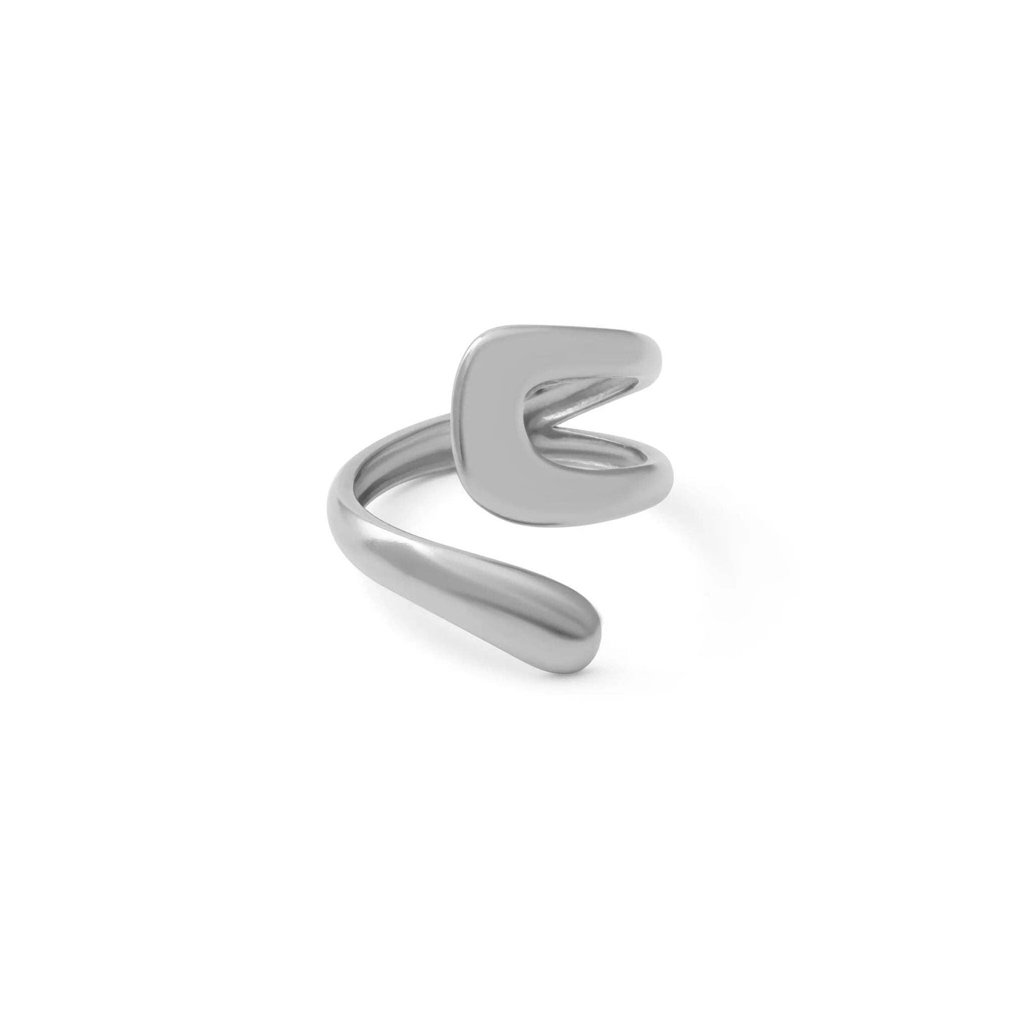 18K Gold PVD Stainless Steel Twisted Spiral Cuff Ring
