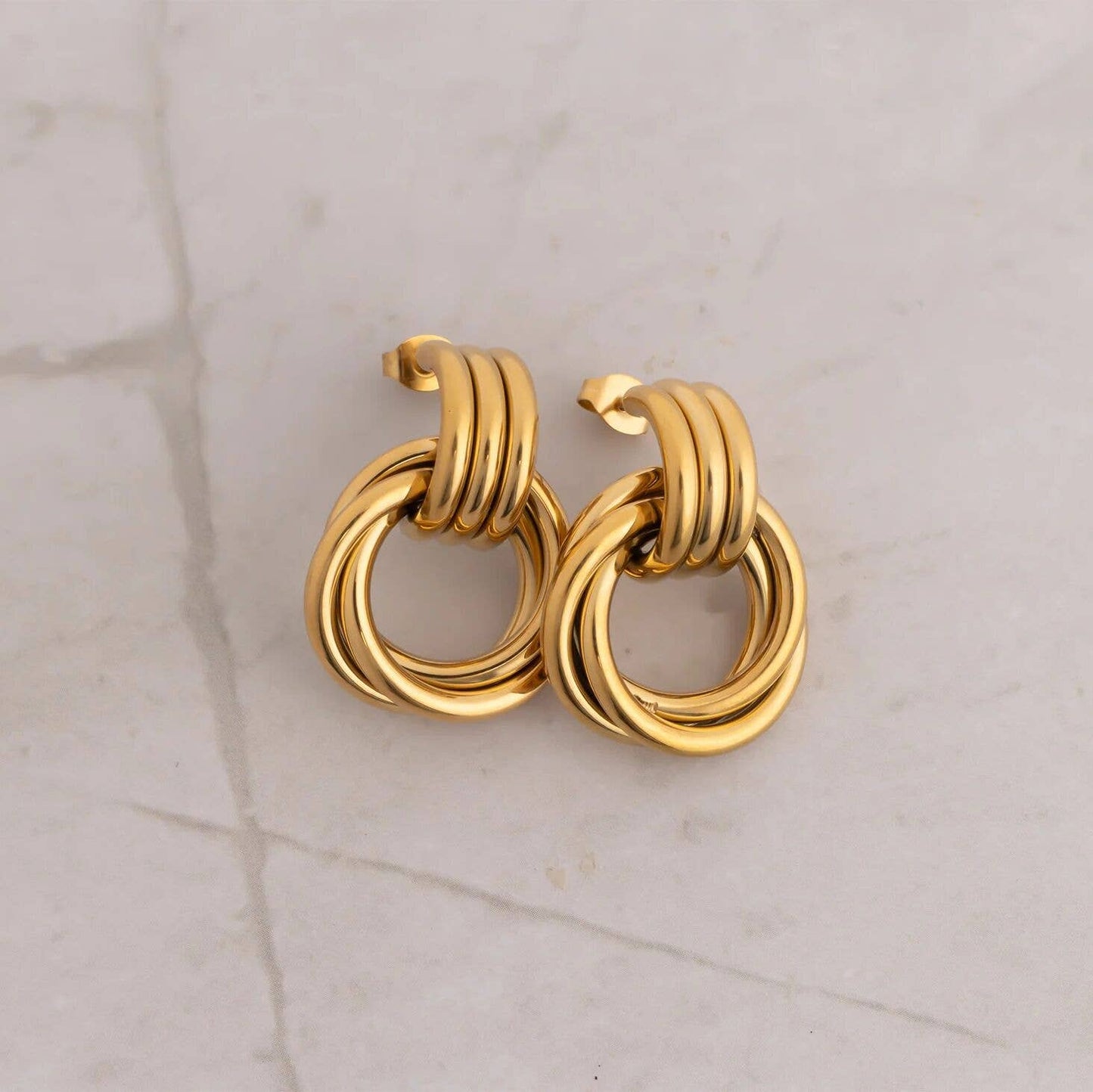 Double Round Stud Earring
