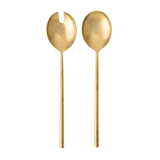 Tides Salad Servers S/2, Tumbled Gold