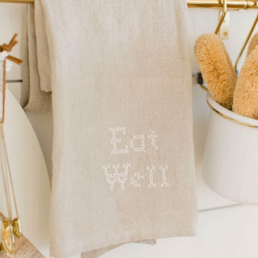 Eat Well Linen Tea Towel