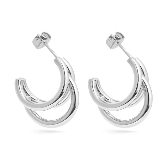 18K Gold PVD Stainless Steel Statement Huggie Hoop Earrings