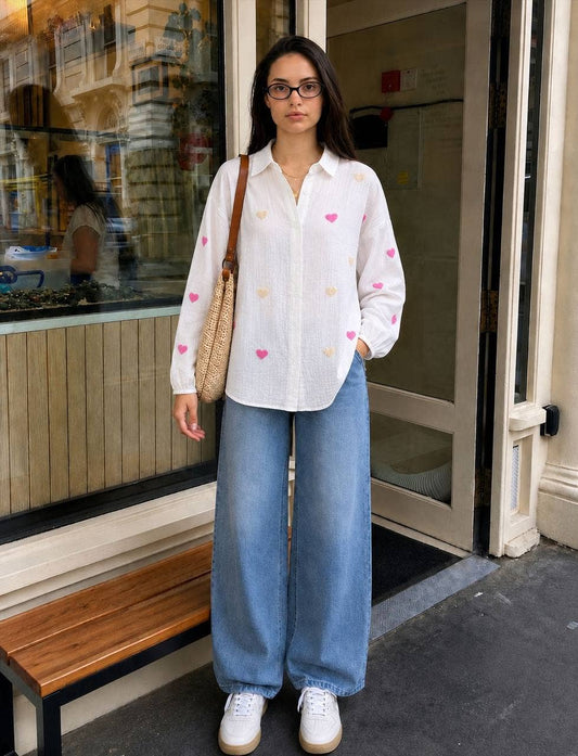 Heart Accented Muslin Shirts