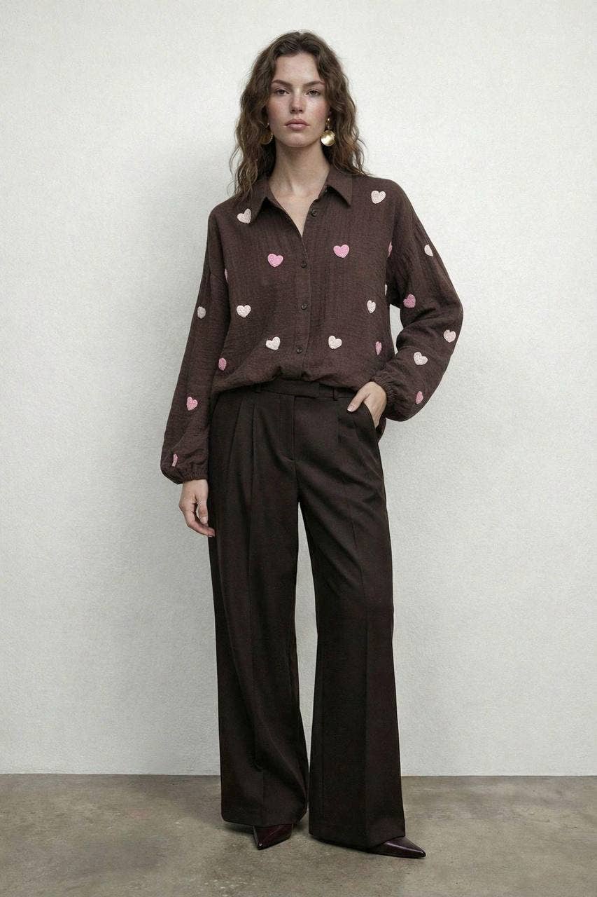 Heart Accented Muslin Shirts