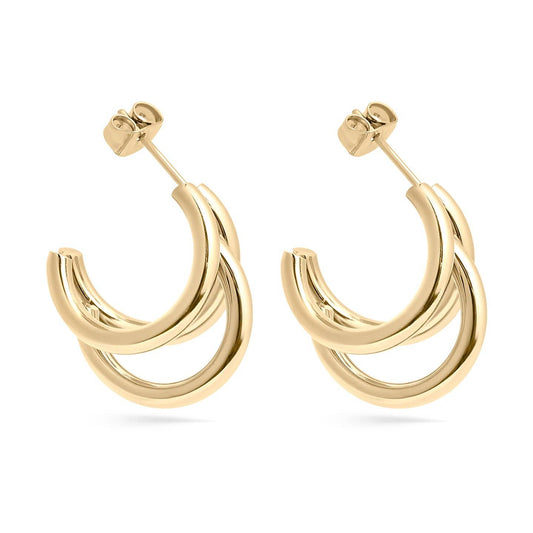 18K Gold PVD Stainless Steel Statement Huggie Hoop Earrings