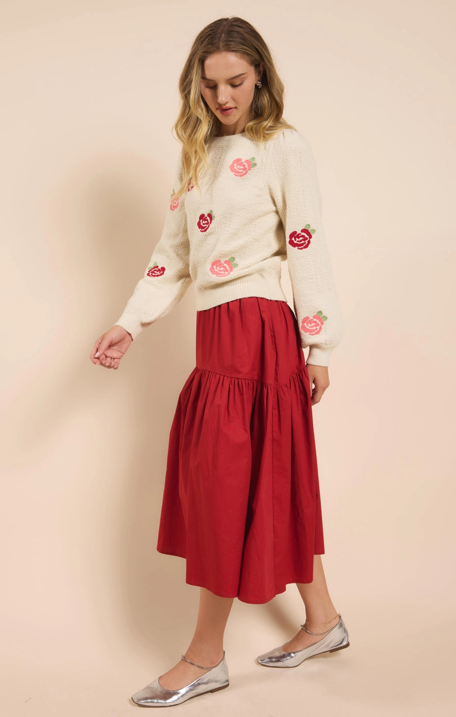 Sadie and Sage: Smell the Roses Embroidered Sweater