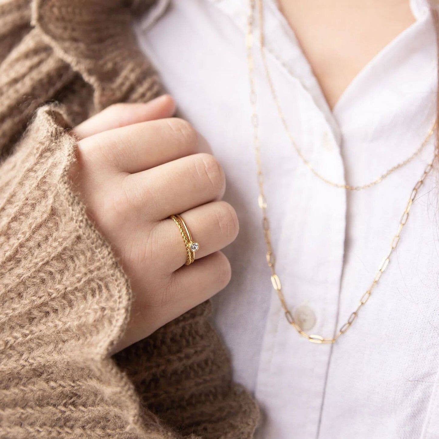 14K Gold Filled PLUS Braided Spacer Ring