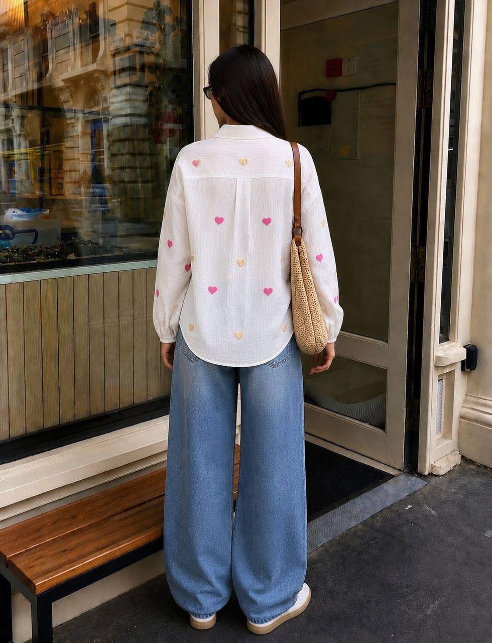 Heart Accented Muslin Shirts