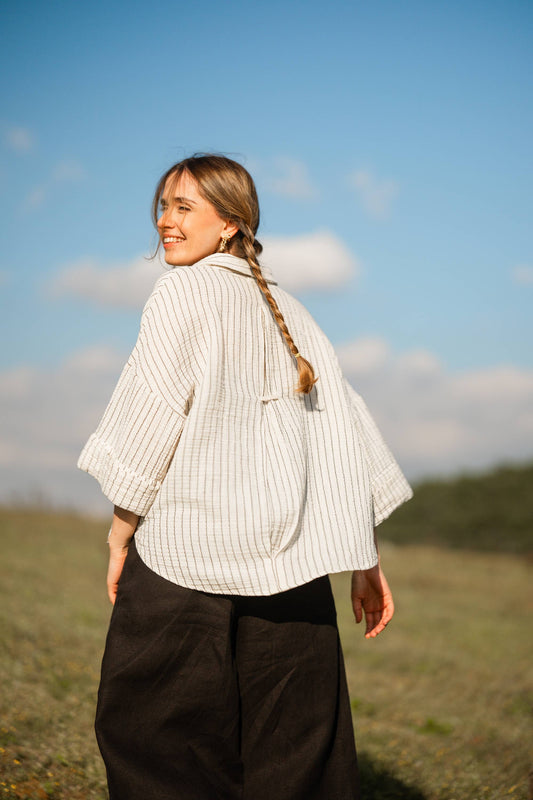 Black and White Striped Shirt