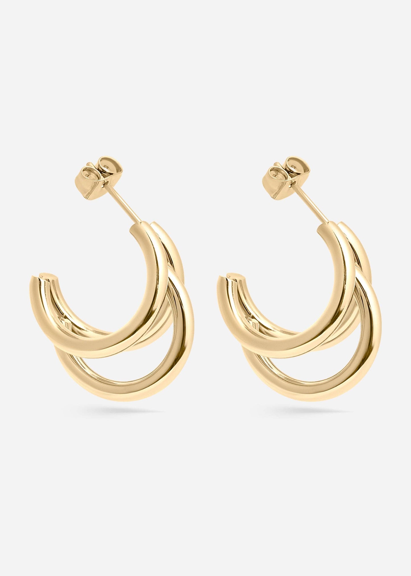 18K Gold PVD Stainless Steel Statement Huggie Hoop Earrings