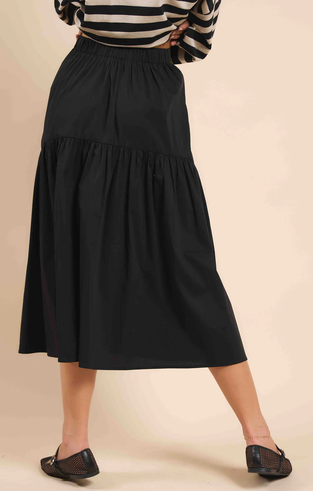 Sadie and Sage: Brielle Tiered Gathered Midi Skirt