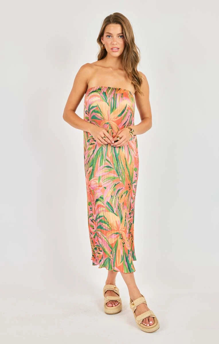 Sunset Ridge Pleated Midi Dress