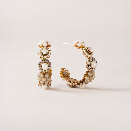 Bloom Crystal Hoop Earrings