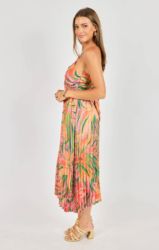 Sunset Ridge Pleated Midi Dress