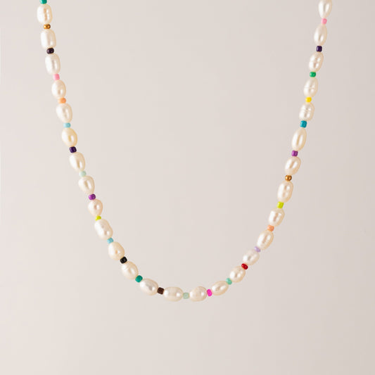 Rainbow Pearl Necklace