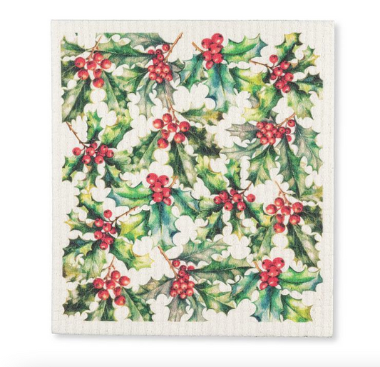 Holly & Berries Dishcloth