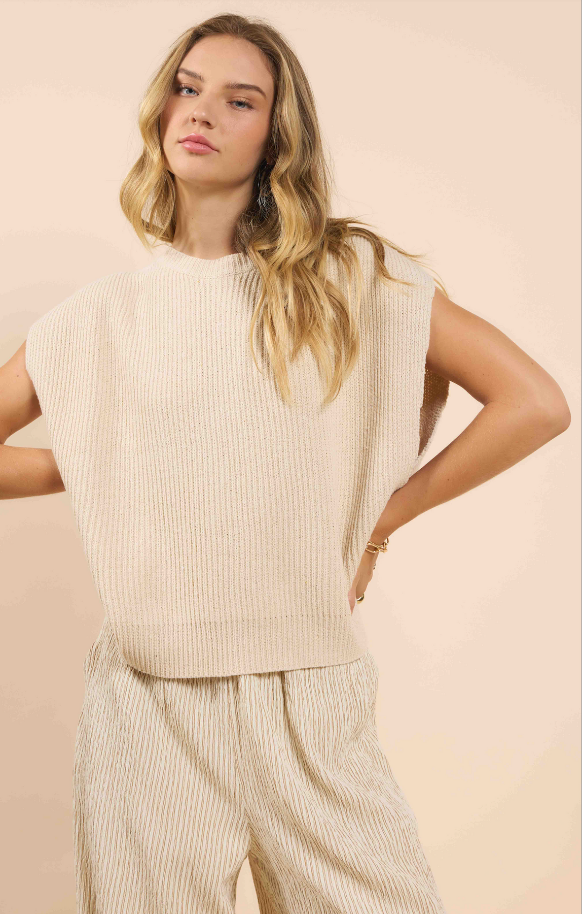 Sadie and Sage: Raindrops Ribbed Sweater Tank