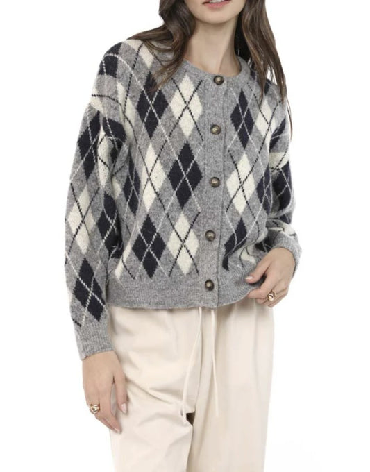 Argyle Sweater Cardigan