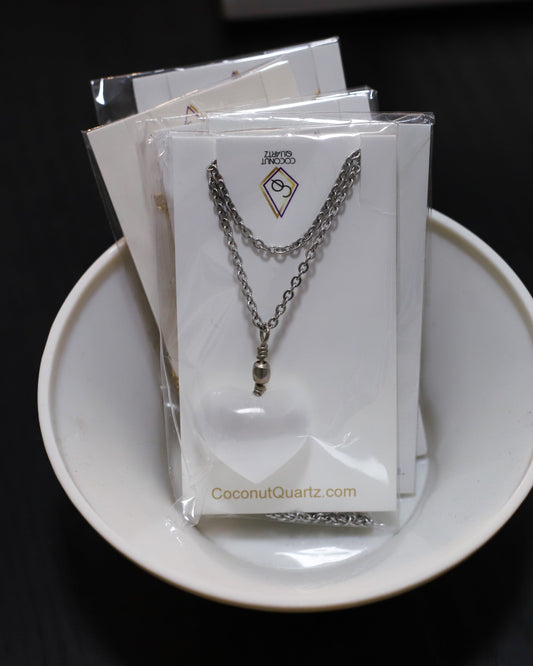 Selenite Heart Necklace