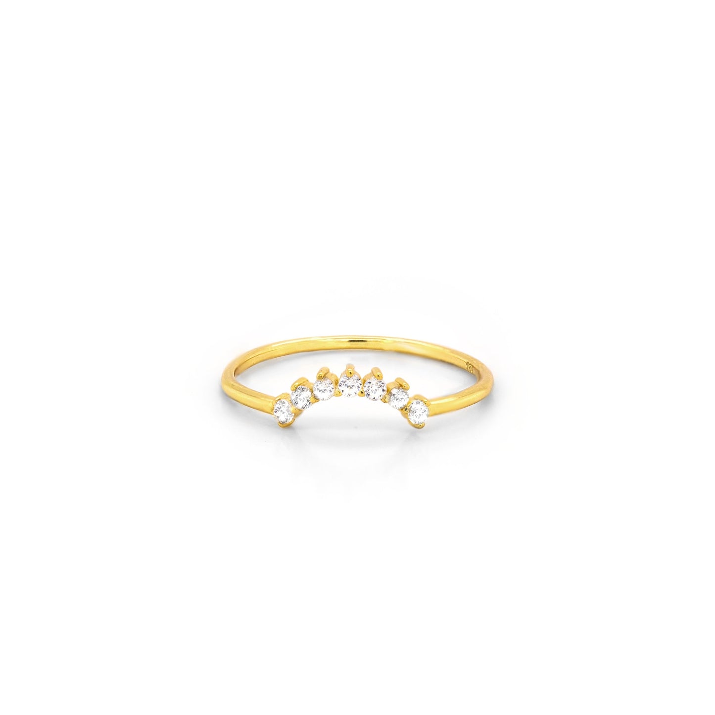 Sterling Silver Gold Vermeil CZ Sunrise Stacking Ring