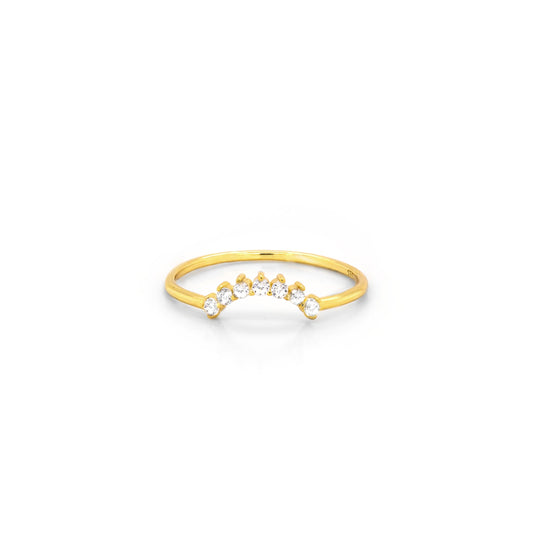 Sterling Silver Gold Vermeil CZ Sunrise Stacking Ring