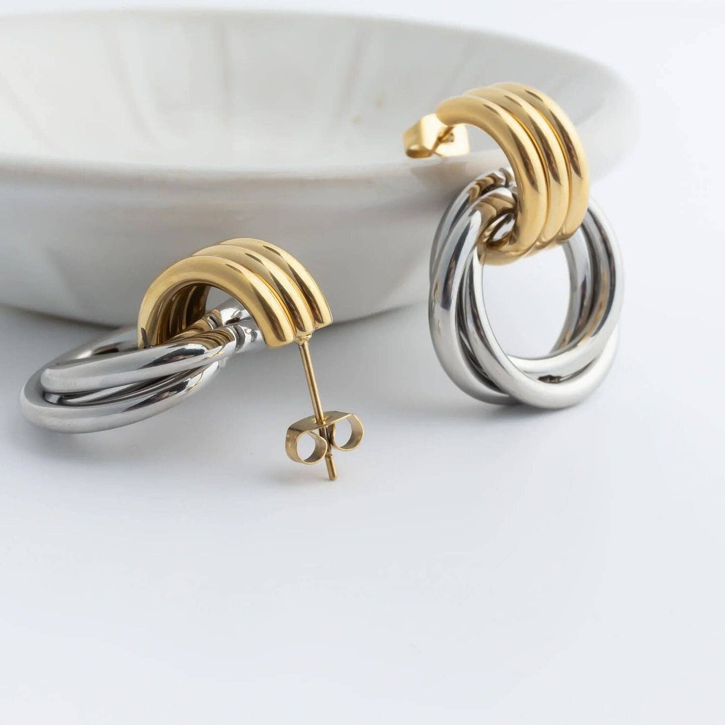 Double Round Stud Earring