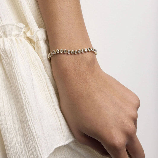 Oval Cubic Zirconia Tennis Chain Bracelet