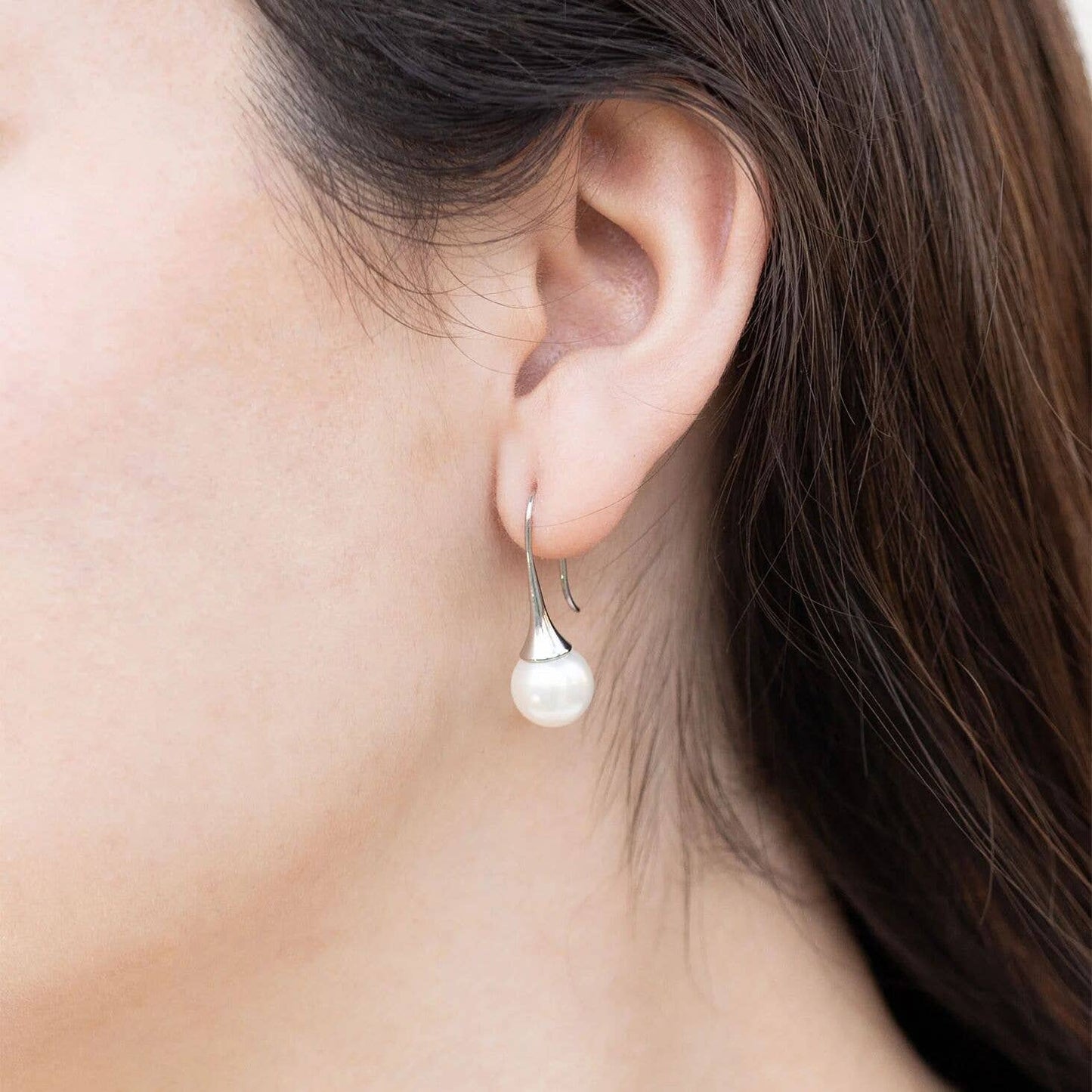 18K Gold PVD Stainless Steel Large Pearl Drop Earrings