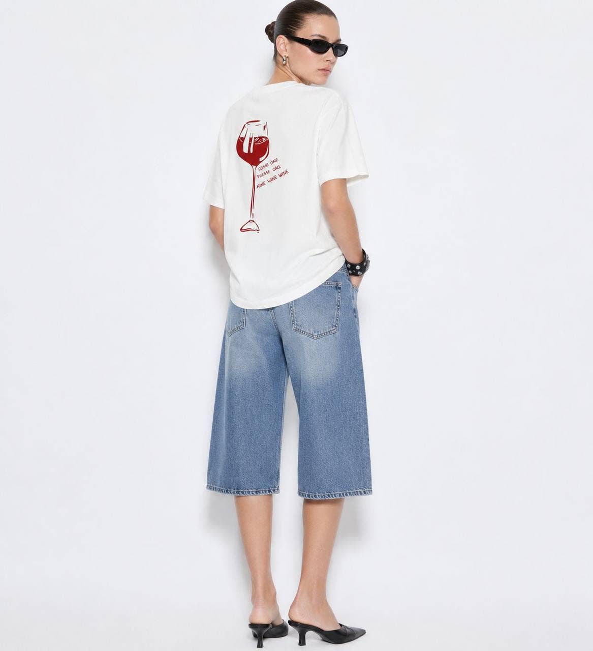 "Nine Wine Wine" Oversized Graphic T-Shirt