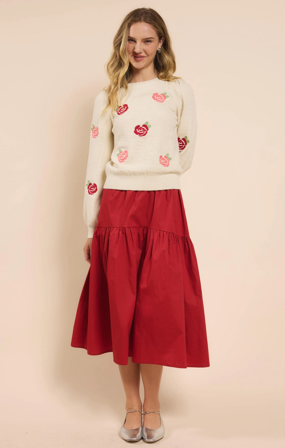 Sadie and Sage: Smell the Roses Embroidered Sweater