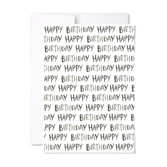 Happy Happy Happy Birthday Card | Handlettered Birthday Card