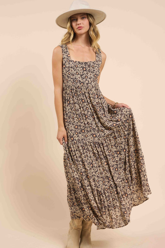 Desert Sunset Tiered Openback Maxidress