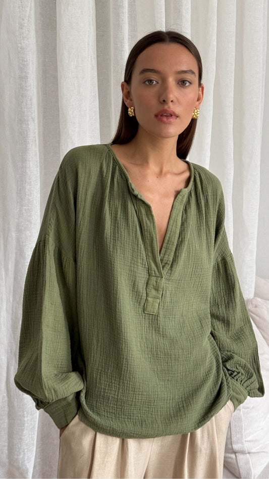 Peach Top - Khaki