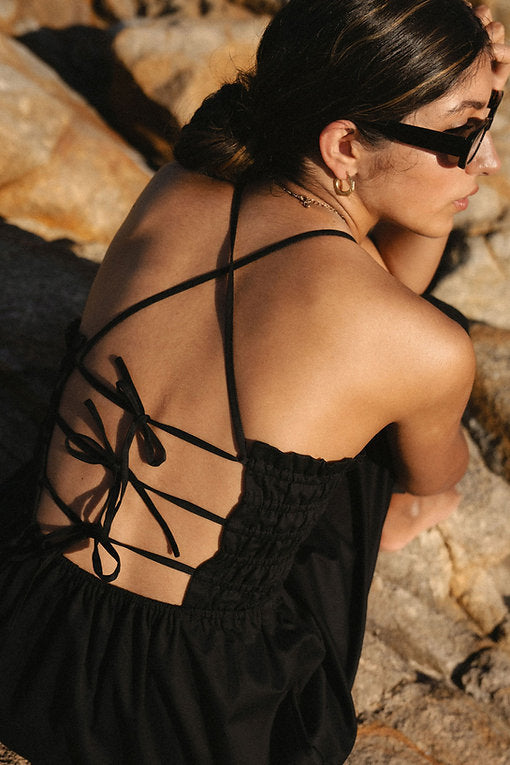 Lace Up Midi Dress