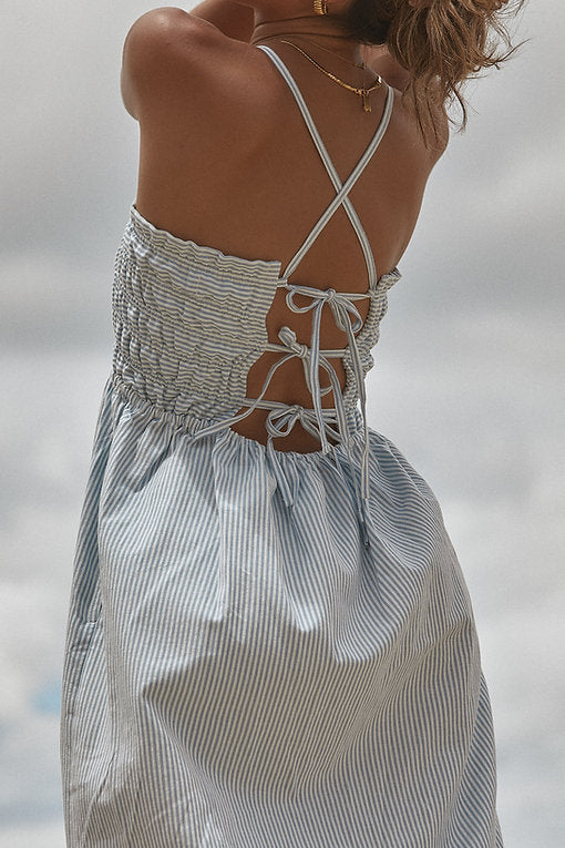 Lace Up Midi Dress